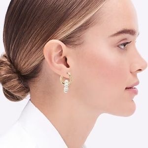 J. Crew faux pearl and gold earrings